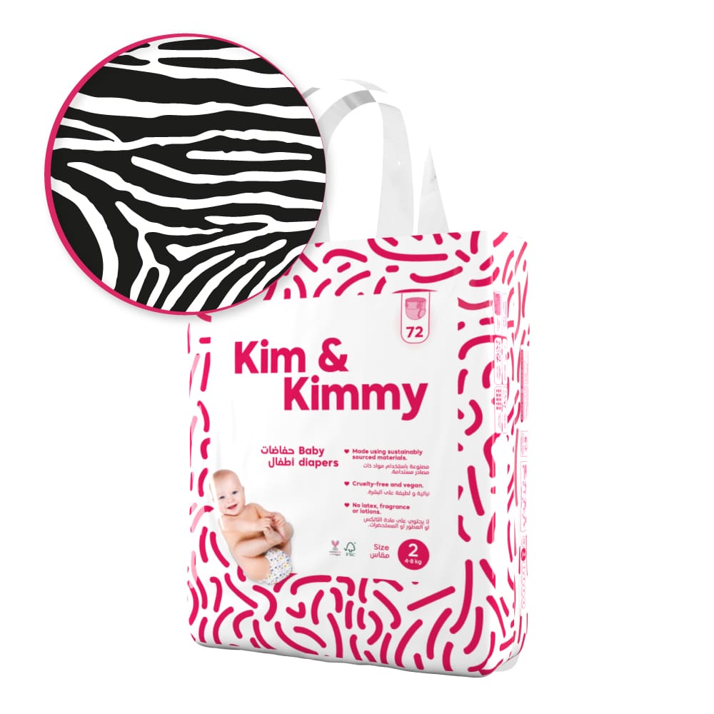 Kim & Kimmy - Size 2 Diapers, 4 - 8kg, Qty 72